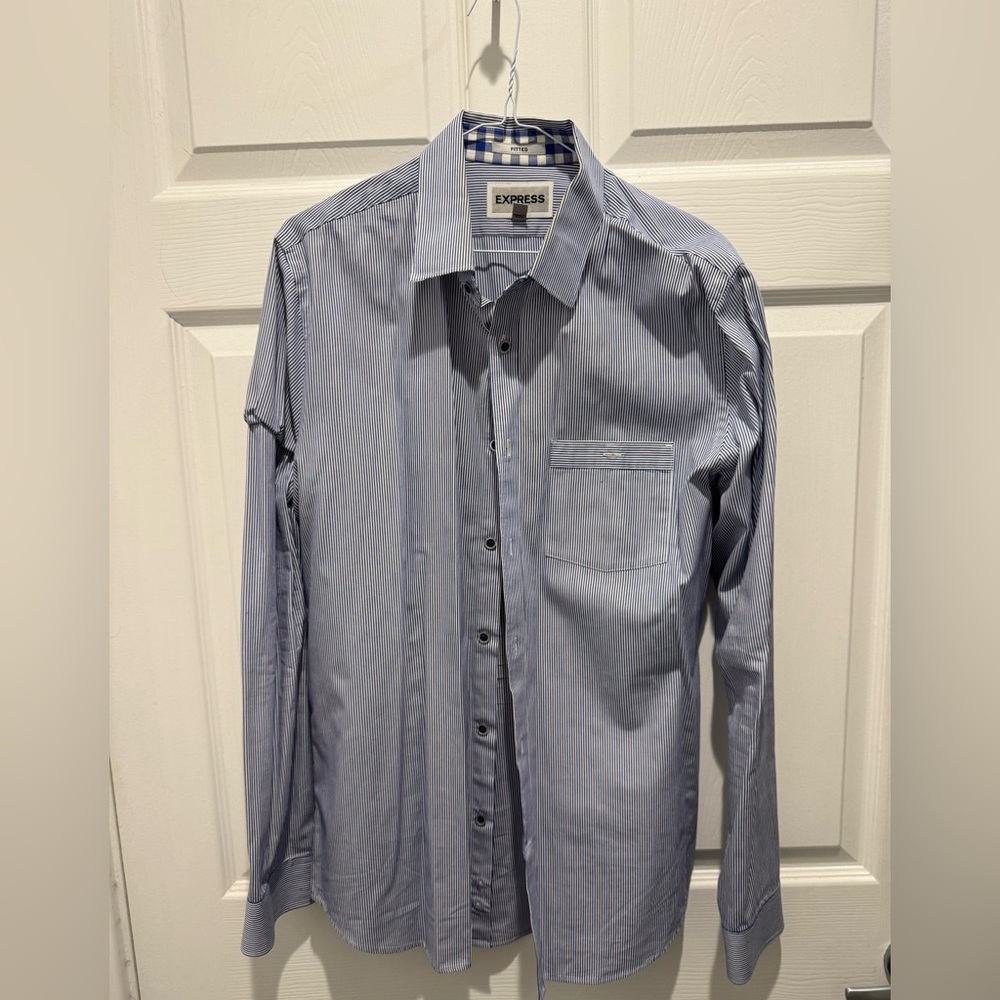 Express Blue Dress Shirt Classic Style
